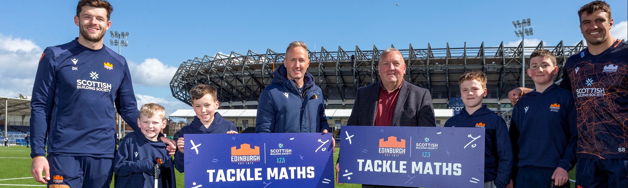 Background image: We've teamed up with Edinburgh Rugby to Tackle Maths 