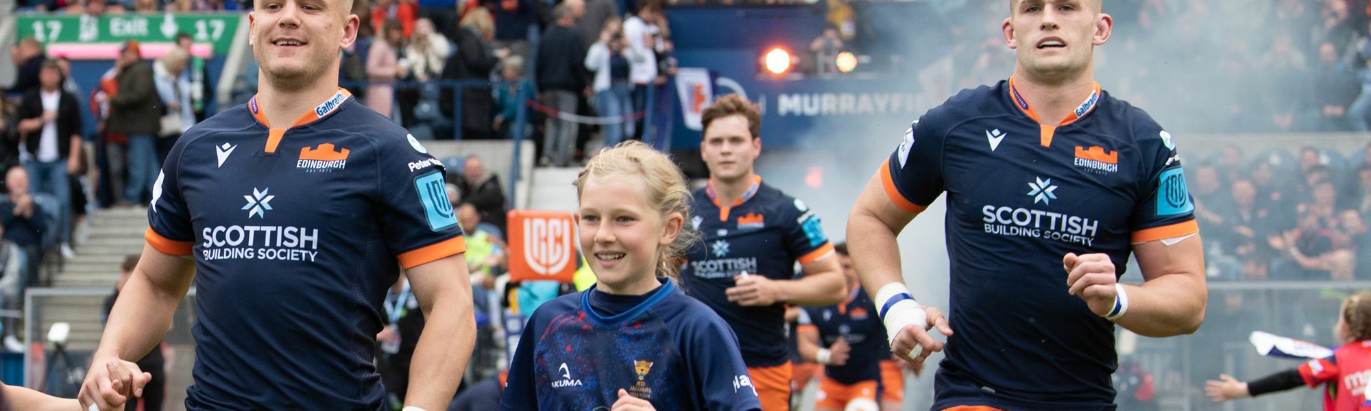 Background image: Be a mascot for the Edinburgh Rugby v Munster Game 2 December - Apply Now!