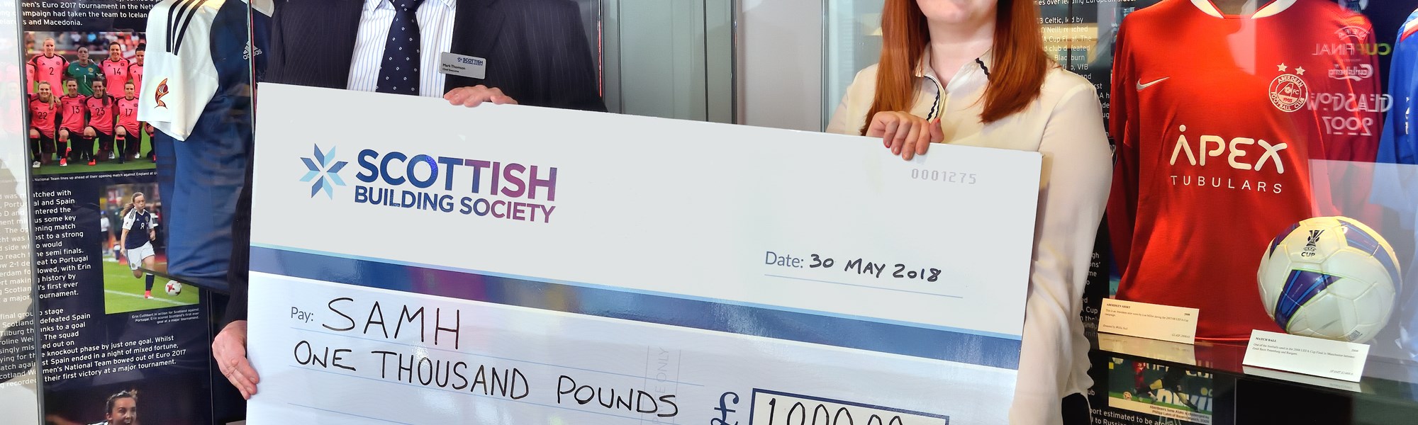 Background image: £1000 raised for SAMH